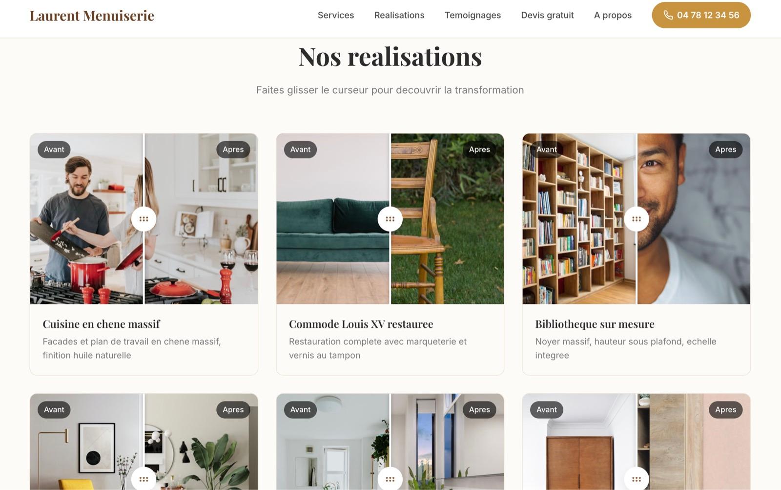 Site internet réalisé pour Laurent Menuiserie