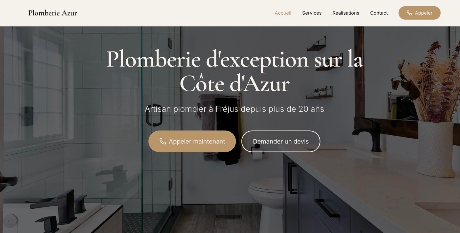 Site internet réalisé pour Plomberie Azur
